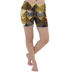 Golden Mosaic Tiles  Lightweight Velour Yoga Shorts by essentialimage365