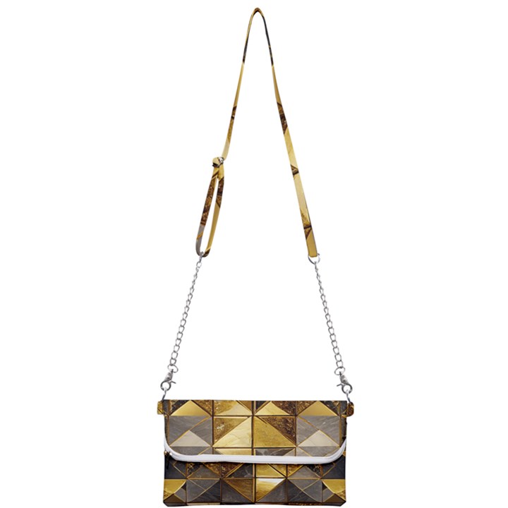 Golden Mosaic Tiles  Mini Crossbody Handbag