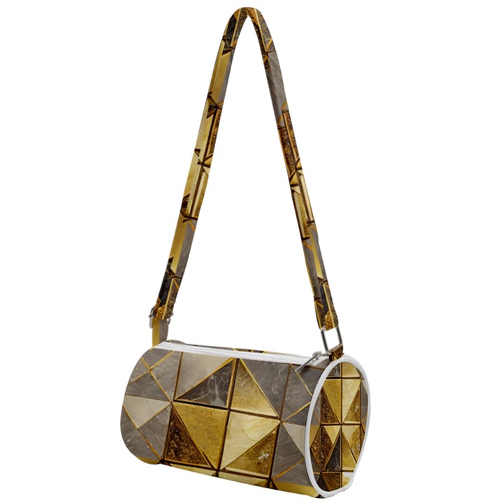 Golden Mosaic Tiles  Mini Cylinder Bag