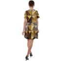 Golden Mosaic Tiles  Short Sleeve Shoulder Cut Out Dress  View2