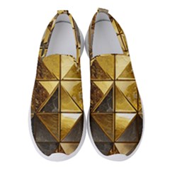 Golden Mosaic Tiles  Women s Slip On Sneakers by essentialimage365