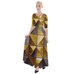 Golden Mosaic Tiles  Half Sleeves Maxi Dress by essentialimage365