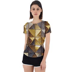 Golden Mosaic Tiles  Back Cut Out Sport T-shirt by essentialimage365