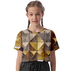 Golden Mosaic Tiles  Kids  Basic T-shirt by essentialimage365