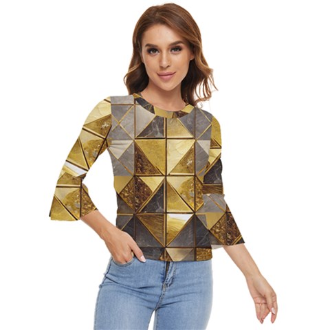 Golden Mosaic Tiles  Bell Sleeve Top by essentialimage365