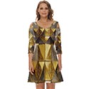 Golden Mosaic Tiles  Shoulder Cut Out Zip Up Dress View1