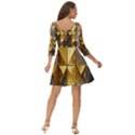 Golden Mosaic Tiles  Shoulder Cut Out Zip Up Dress View4