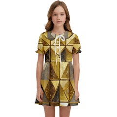 Golden Mosaic Tiles  Kids  Sweet Collar Dress by essentialimage365