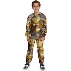 Golden Mosaic Tiles  Kids  Sweatshirt Set