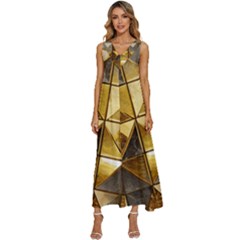 Golden Mosaic Tiles  V-neck Sleeveless Loose Fit Overalls by essentialimage365