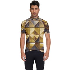 Golden Mosaic Tiles  Men s Short Sleeve Cycling Jersey by essentialimage365