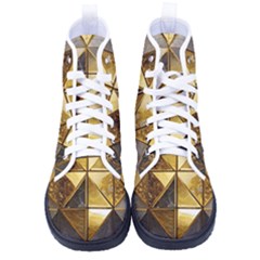 Golden Mosaic Tiles  Kid s High-top Canvas Sneakers by essentialimage365