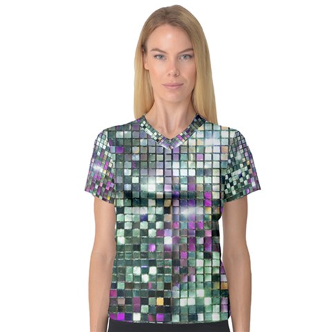 Disco Mosaic Magic V-neck Sport Mesh T-shirt by essentialimage365