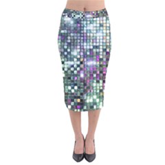 Disco Mosaic Magic Velvet Midi Pencil Skirt by essentialimage365