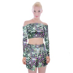 Disco Mosaic Magic Off Shoulder Top With Mini Skirt Set by essentialimage365