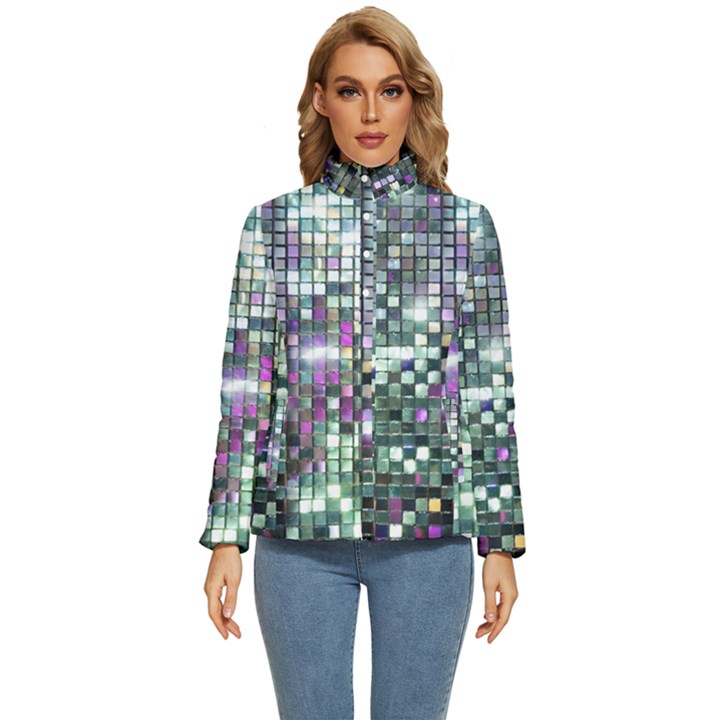 Disco Mosaic Magic Women s Puffer Bubble Jacket Coat