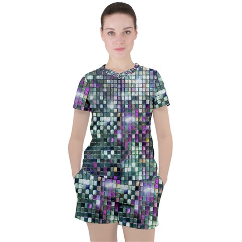 Disco Mosaic Magic Women s T-shirt And Shorts Set by essentialimage365