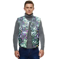 Disco Mosaic Magic Men s Button Up Puffer Vest	