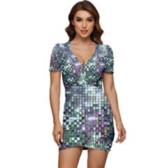 Disco Mosaic Magic Low Cut Cap Sleeve Mini Dress by essentialimage365