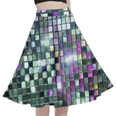 Disco Mosaic Magic A-line Full Circle Midi Skirt With Pocket by essentialimage365