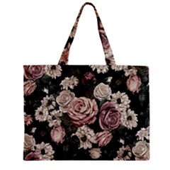 Elegant Seamless Pattern Blush Toned Rustic Flowers Zipper Mini Tote Bag by Hannah976