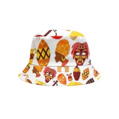 Africa Jungle Ethnic Tribe Travel Seamless Pattern Vector Illustration Bucket Hat (kids) by Hannah976