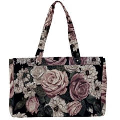 Elegant Seamless Pattern Blush Toned Rustic Flowers Canvas Work Bag by Hannah976