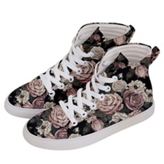 Elegant Seamless Pattern Blush Toned Rustic Flowers Men s Hi-top Skate Sneakers by Hannah976