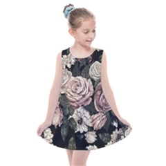 Elegant Seamless Pattern Blush Toned Rustic Flowers Kids  Summer Dress by Hannah976