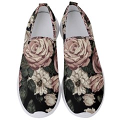 Elegant Seamless Pattern Blush Toned Rustic Flowers Men s Slip On Sneakers by Hannah976