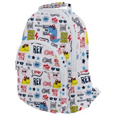 Monster Cool Seamless Pattern Rounded Multi Pocket Backpack