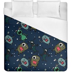 Monster Alien Pattern Seamless Background Duvet Cover (king Size) by Hannah976