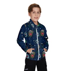 Monster Alien Pattern Seamless Background Kids  Windbreaker by Hannah976