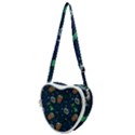 Monster Alien Pattern Seamless Background Heart Shoulder Bag View1