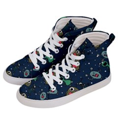 Monster Alien Pattern Seamless Background Men s Hi-top Skate Sneakers by Hannah976