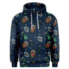 Monster Alien Pattern Seamless Background Men s Overhead Hoodie by Hannah976