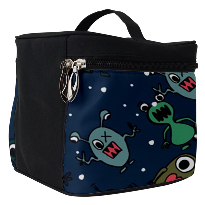 Monster Alien Pattern Seamless Background Make Up Travel Bag (Small)