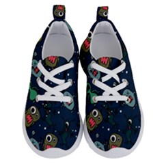 Monster Alien Pattern Seamless Background Running Shoes by Hannah976