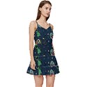 Monster Alien Pattern Seamless Background Short Frill Dress View3