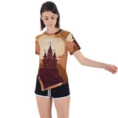 Beautiful Castle Asymmetrical Short Sleeve Sports T-shirt by Hannah976