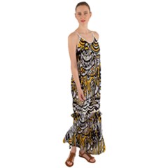 Crazy Abstract Doodle Social Doodle Drawing Style Cami Maxi Ruffle Chiffon Dress by Hannah976