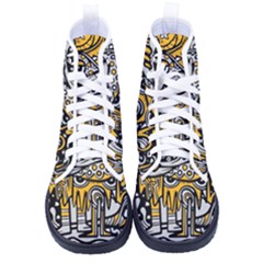 Crazy Abstract Doodle Social Doodle Drawing Style Men s High-top Canvas Sneakers by Hannah976