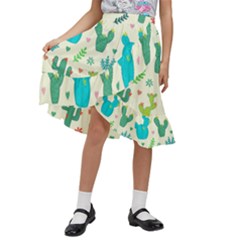 Outer Space Seamless Background Kids  Ruffle Flared Wrap Midi Skirt by Hannah976