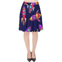 Space Patterns Velvet High Waist Skirt by Hannah976