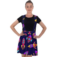 Space Patterns Velvet Suspender Skater Skirt by Hannah976