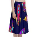 Space Patterns A-Line Full Circle Midi Skirt With Pocket View3