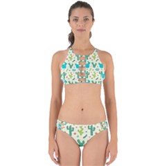 Cactus Succulents Floral Seamless Pattern Perfectly Cut Out Bikini Set by Hannah976