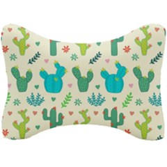 Cactus Succulents Floral Seamless Pattern Seat Head Rest Cushion by Hannah976