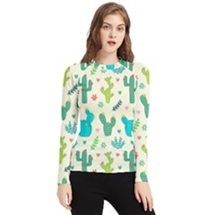 Cactus Succulents Floral Seamless Pattern Women s Long Sleeve Rash Guard by Hannah976