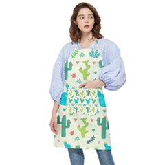 Cactus Succulents Floral Seamless Pattern Pocket Apron by Hannah976